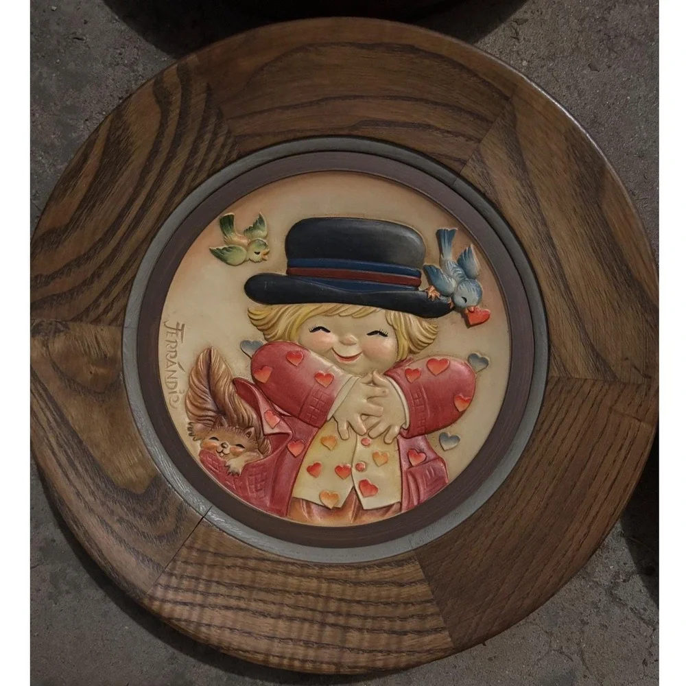 ANRI Juan Ferrandiz Wood Wall‎ Plaque Lot of 4 1979-1982 Italy
